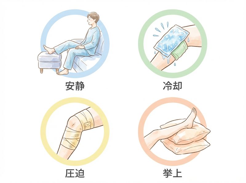 RICE処置の4要素:安静・冷却・圧迫・挙上