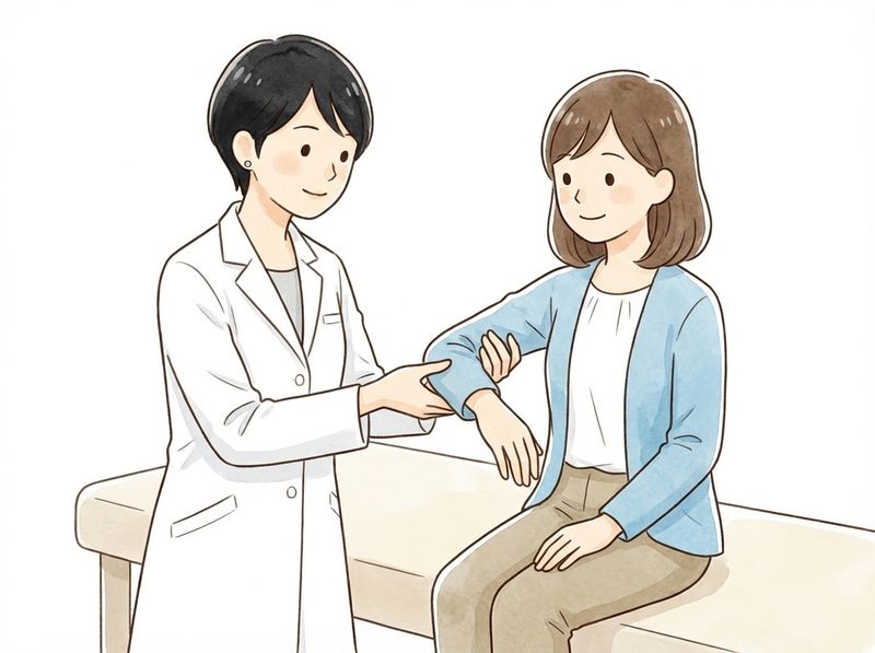 セラピストが患者の関節をそっと動かしている施術シーン