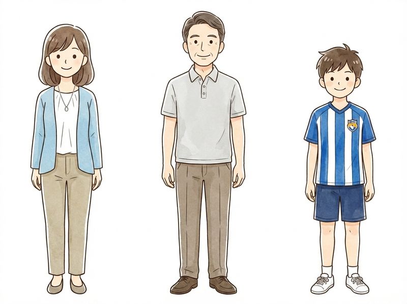 さまざまな年代の人々:女性・中年男性・少年