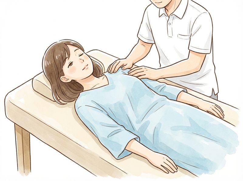 ゆらし療法の施術中にリラックスしている様子